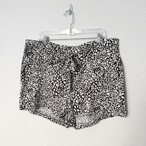 [Banana Republic] Brown Cream Leopard Print Belted Waist High Rise Shorts Sz 18